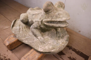 Reclaimed Stone Carved Limestone Frog - WM12430