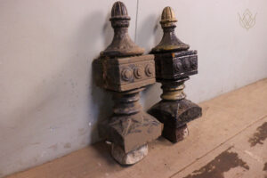 Pair of Ornate Victoria Cast Iron Finials - WM12433