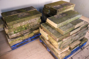 15" x 4" 19th Century Flat Sandstone Coping Stones - WM12444