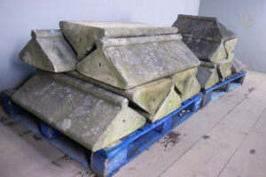 44ft - 15.75" x 8.5" Ornate Reclaimed Stone Coping Stones - WM12467