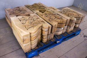 Ornate Carved Stone Plinths/Bench Ends - WM12503