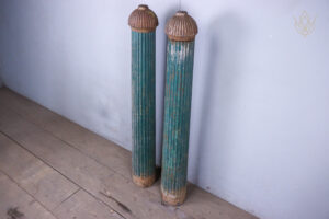 Pair of Fluted Victorian Cast Iron Bollards - WM12510