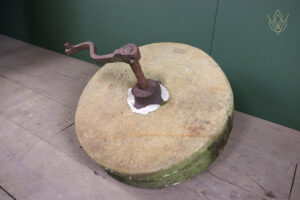 19th Century Millstone Wheel with Wrought Iron Handle - WM12523