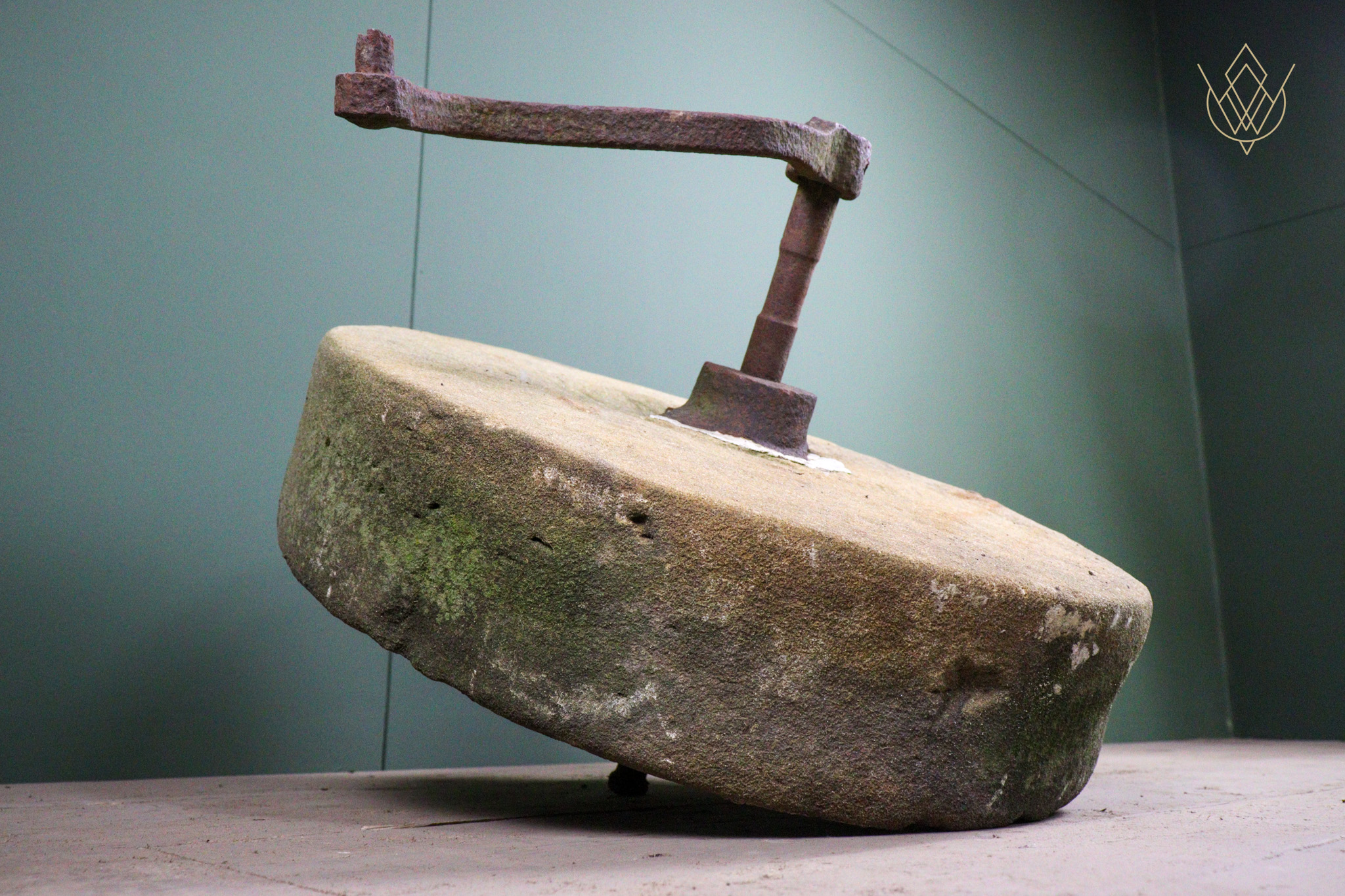 19th Century Millstone Wheel with Wrought Iron Handle - WM12523 - Image 3