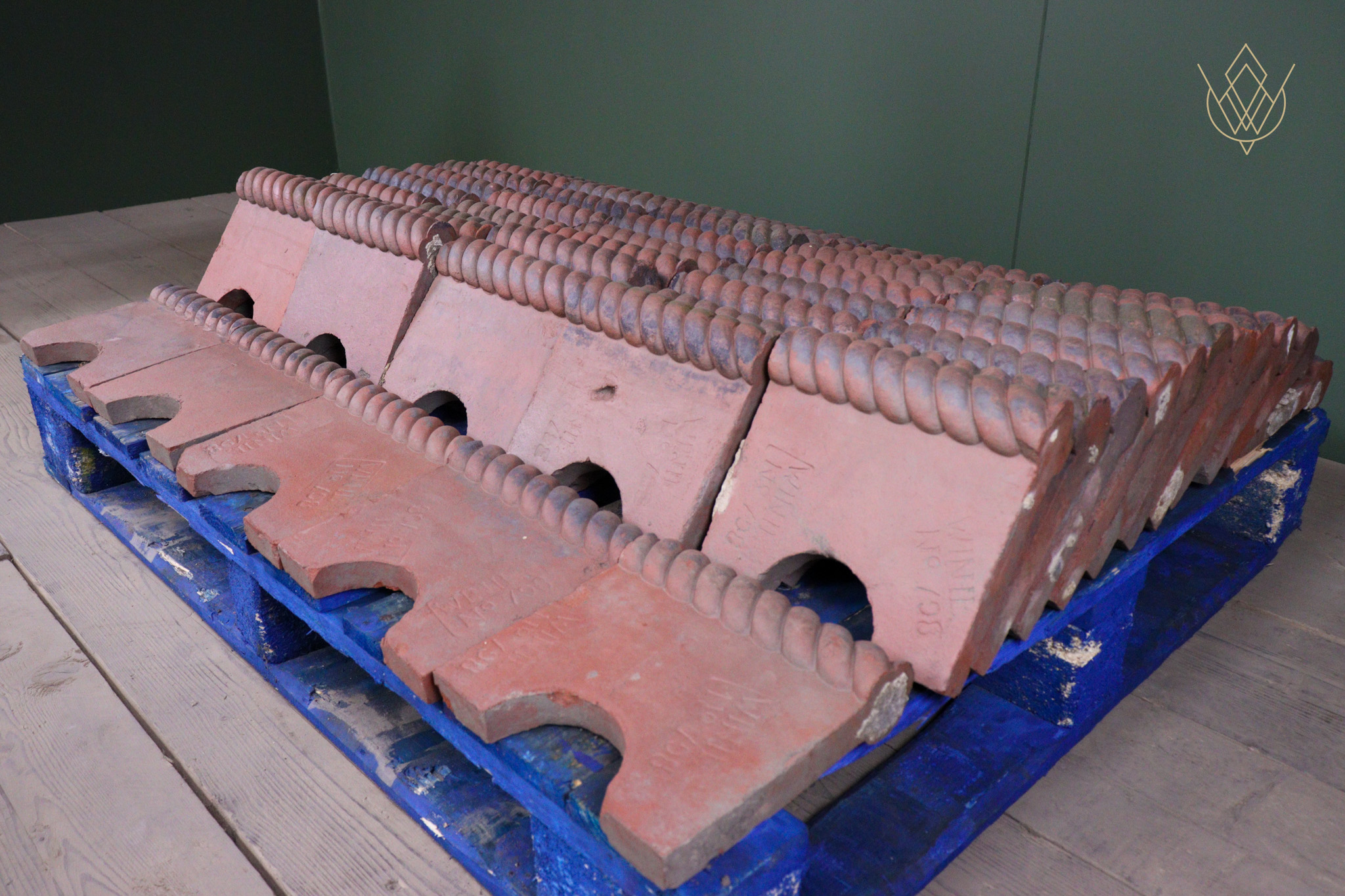 60x Victorian Red Terracotta Clay Rope Edging - WM12526