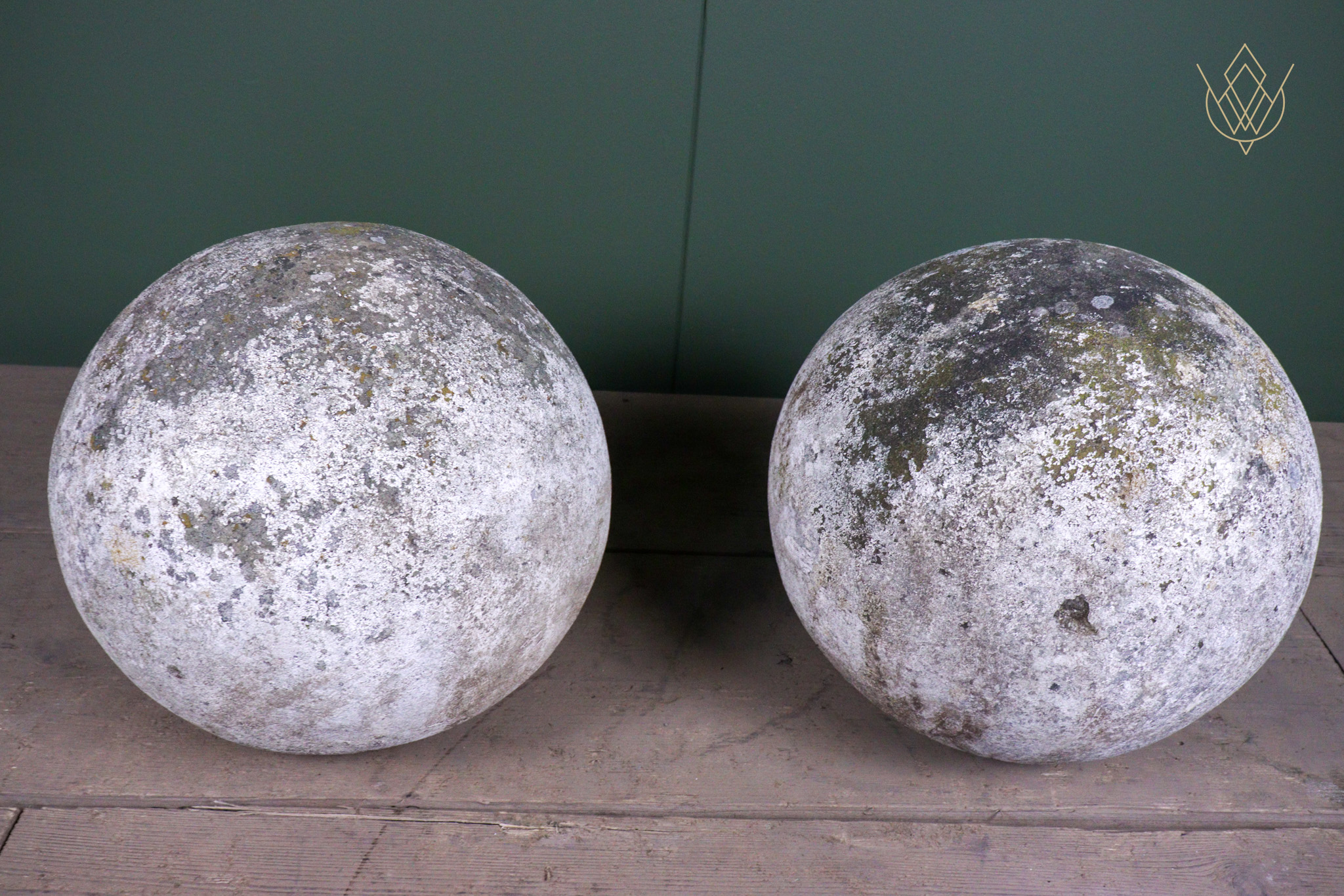 Pair of 19th Century 12" Sandstone Balls/Finials - WM12530 - Image 8