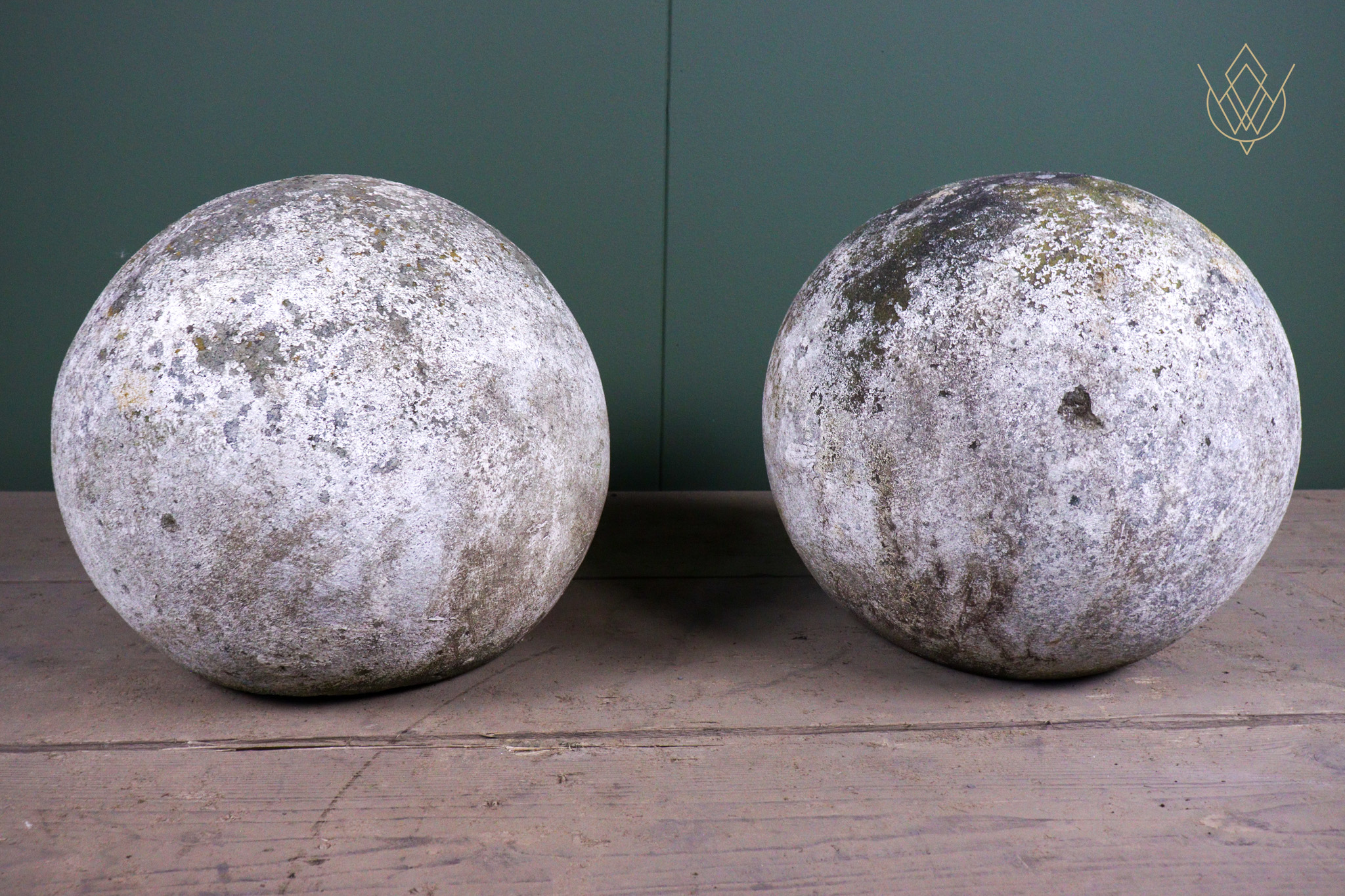 Pair of 19th Century 12" Sandstone Balls/Finials - WM12530 - Image 6