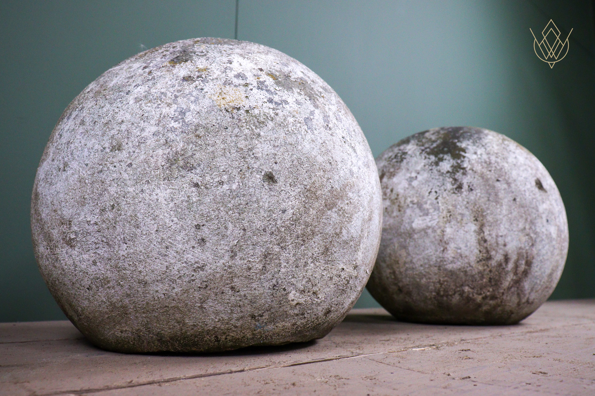 Pair of 19th Century 12" Sandstone Balls/Finials - WM12530 - Image 4