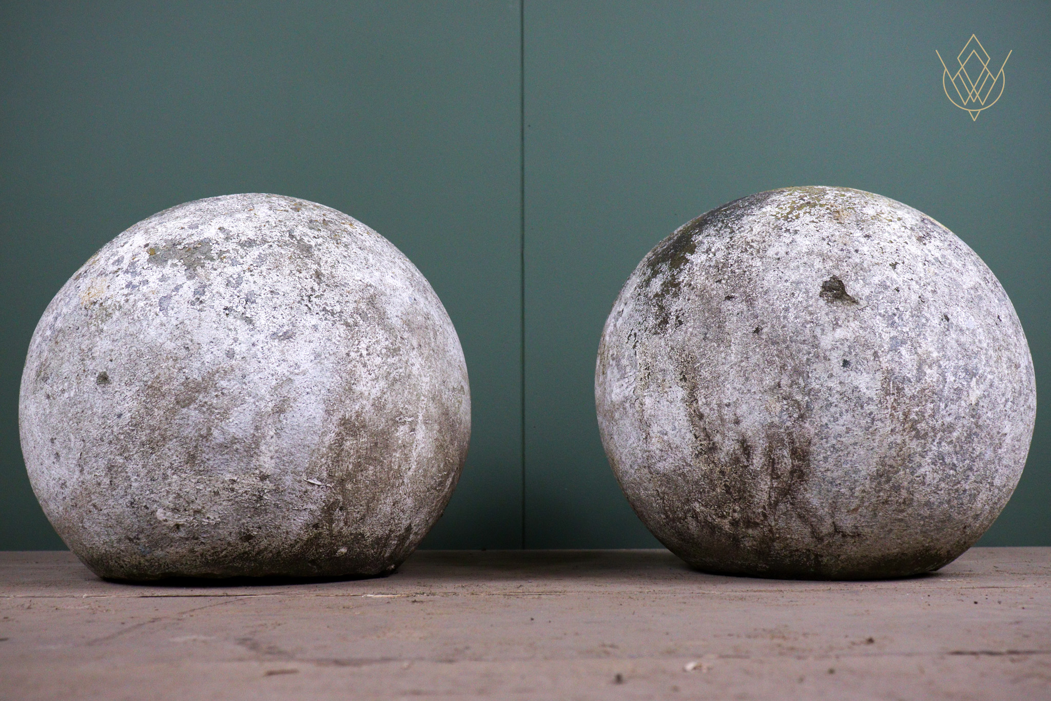 Pair of 19th Century 12" Sandstone Balls/Finials - WM12530 - Image 3