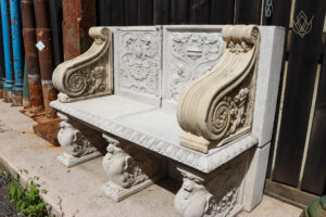Ornate Composition Stone Bench - WM12535