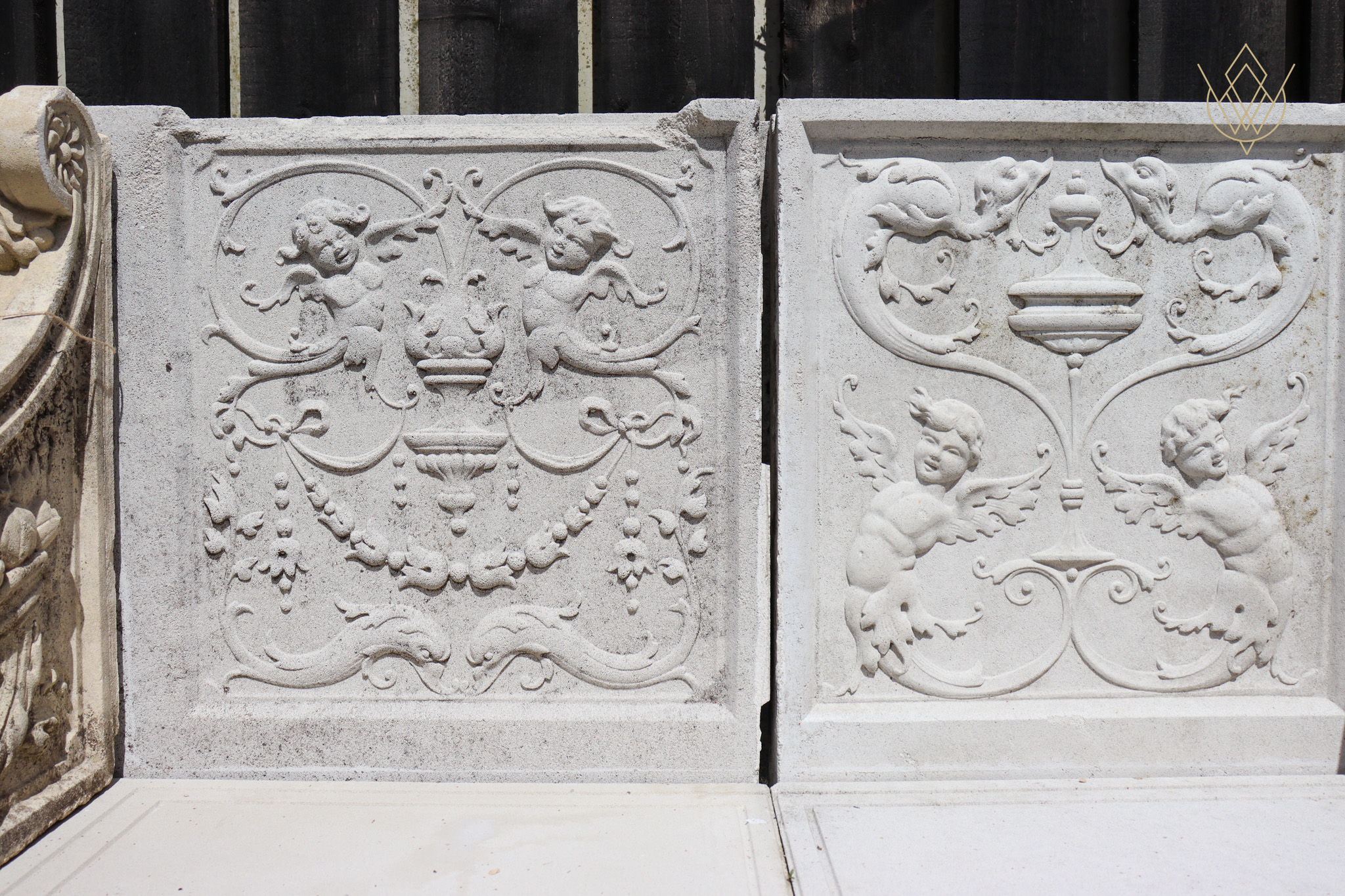 Ornate Composition Stone Bench - WM12535 - Image 6