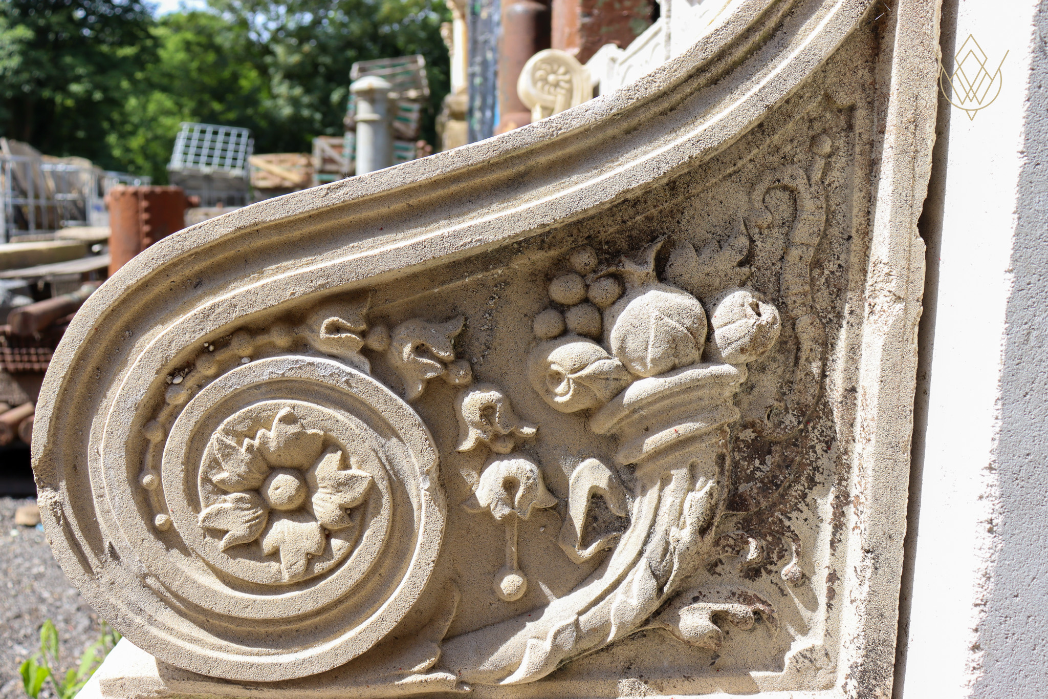 Ornate Composition Stone Bench - WM12535 - Image 4