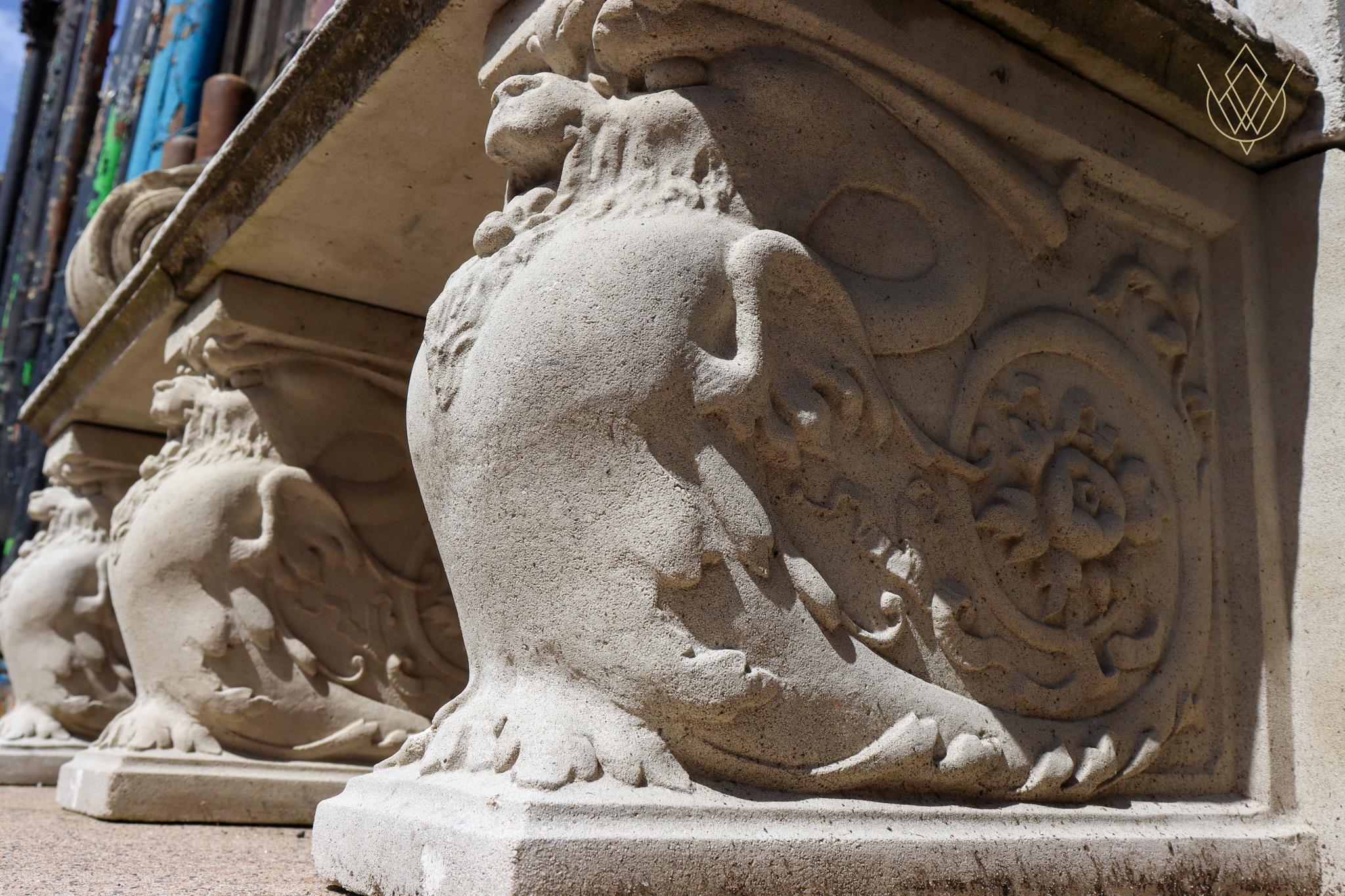 Ornate Composition Stone Bench - WM12535 - Image 9