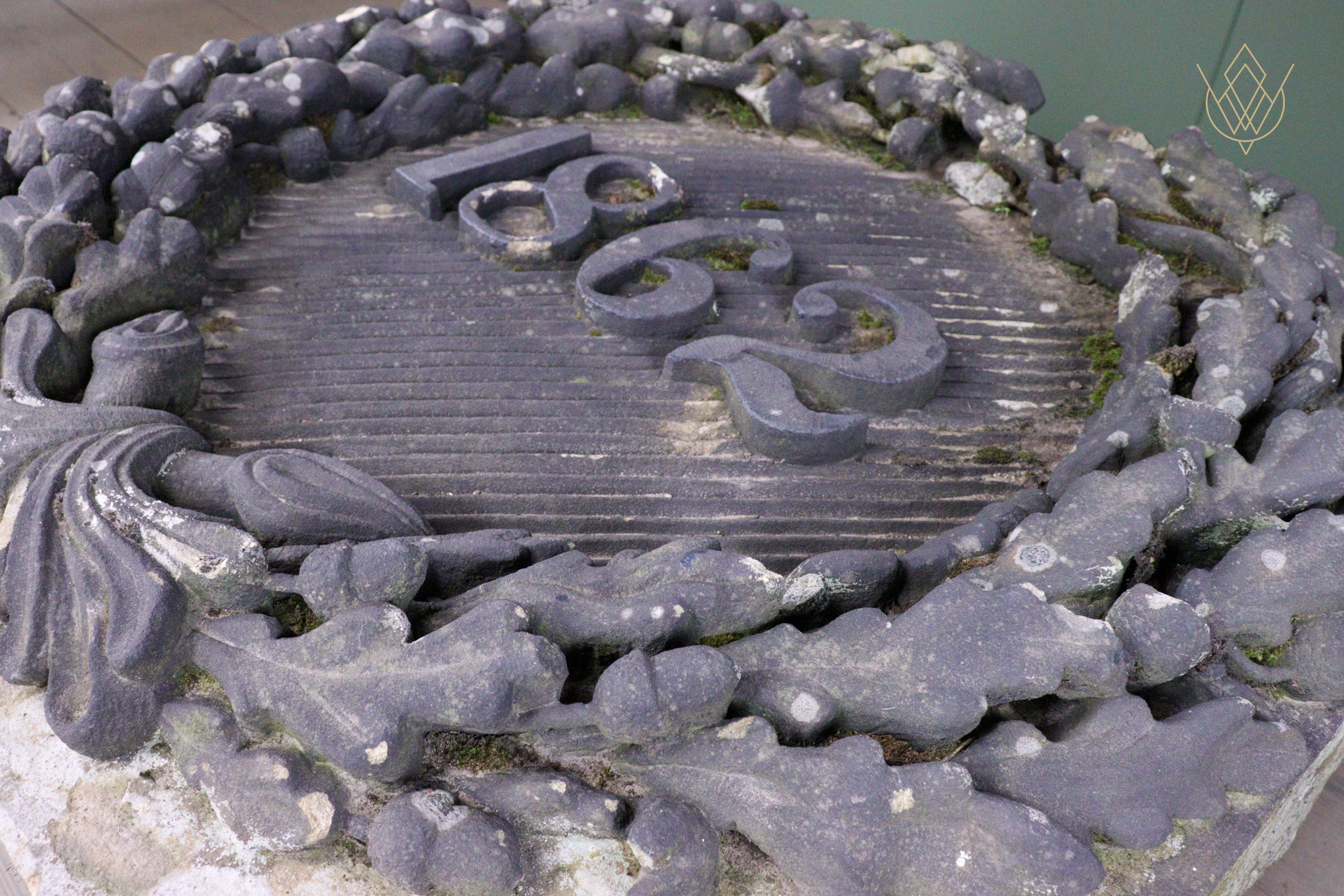 Extremely Ornate 19th Century Large Sandstone Date Stone - WM12542 - Image 8