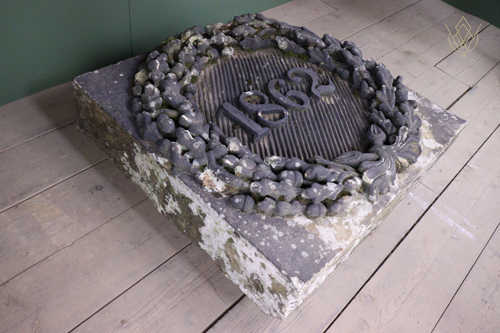 Extremely Ornate 19th Century Large Sandstone Date Stone - WM12542 - Image 4