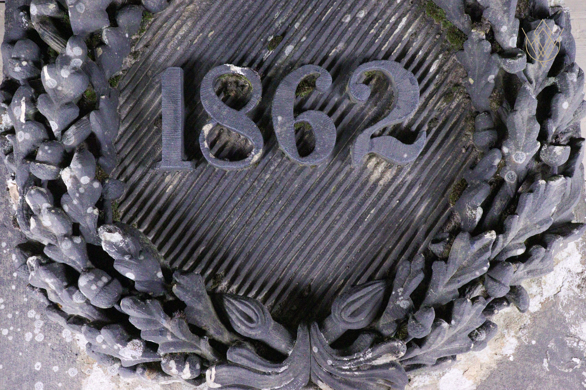 Extremely Ornate 19th Century Large Sandstone Date Stone - WM12542 - Image 11