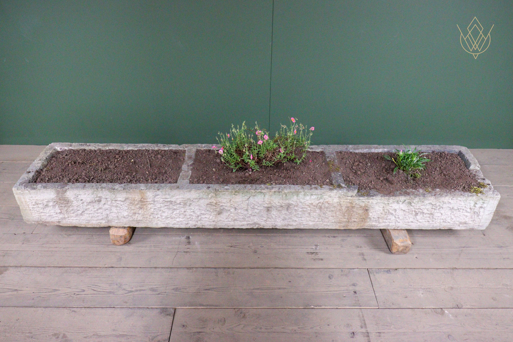Large 18th Century Triple Section Sandstone Pig Trough/Stone Planter - WM12544 - Image 2