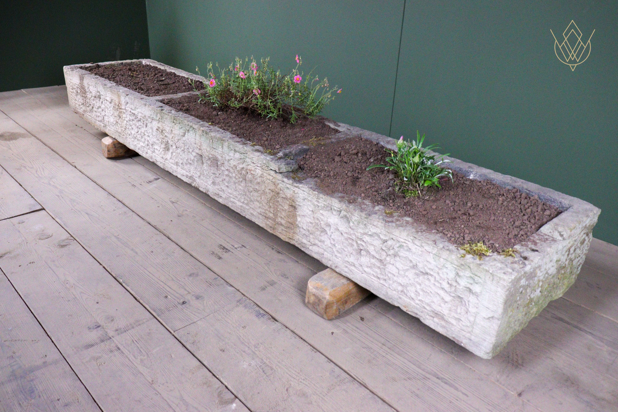 Large 18th Century Triple Section Sandstone Pig Trough/Stone Planter - WM12544 - Image 8