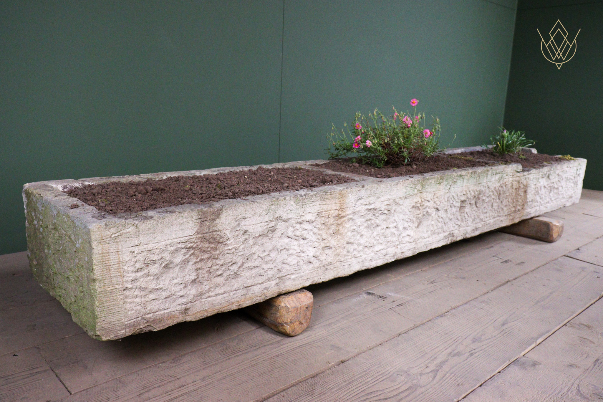 Large 18th Century Triple Section Sandstone Pig Trough/Stone Planter - WM12544 - Image 4