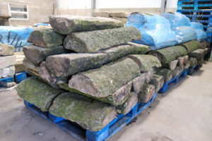 Reclaimed Sandstone Round Top Coping Stones - WM12427