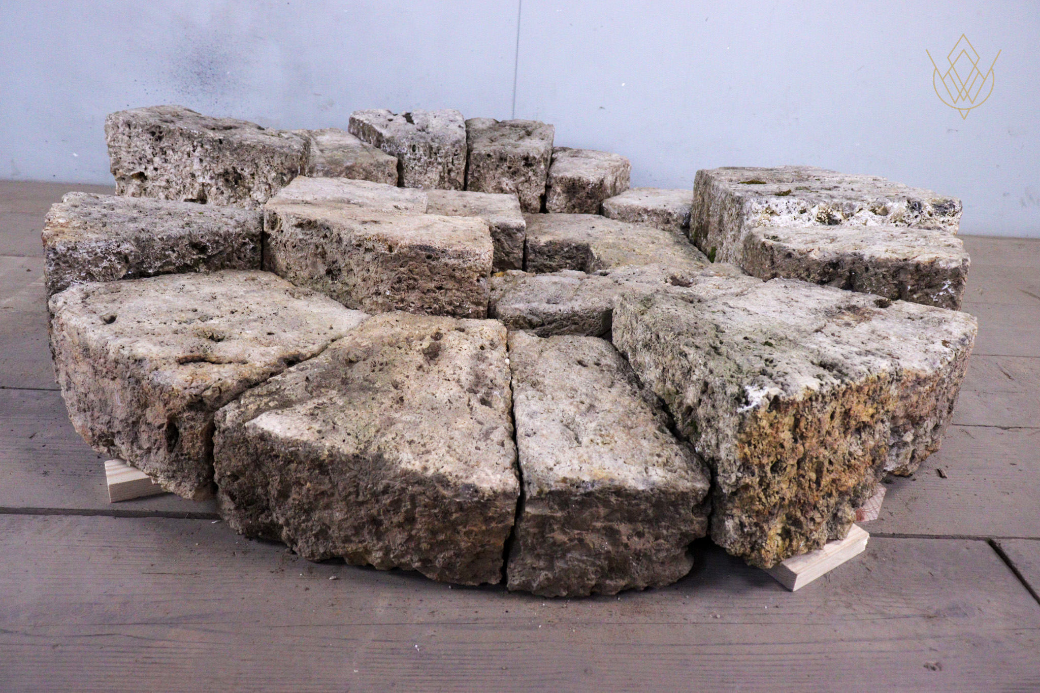 Large Segmented French Burr Stone Millstone/Mill Wheel - WM12496 - Image 3