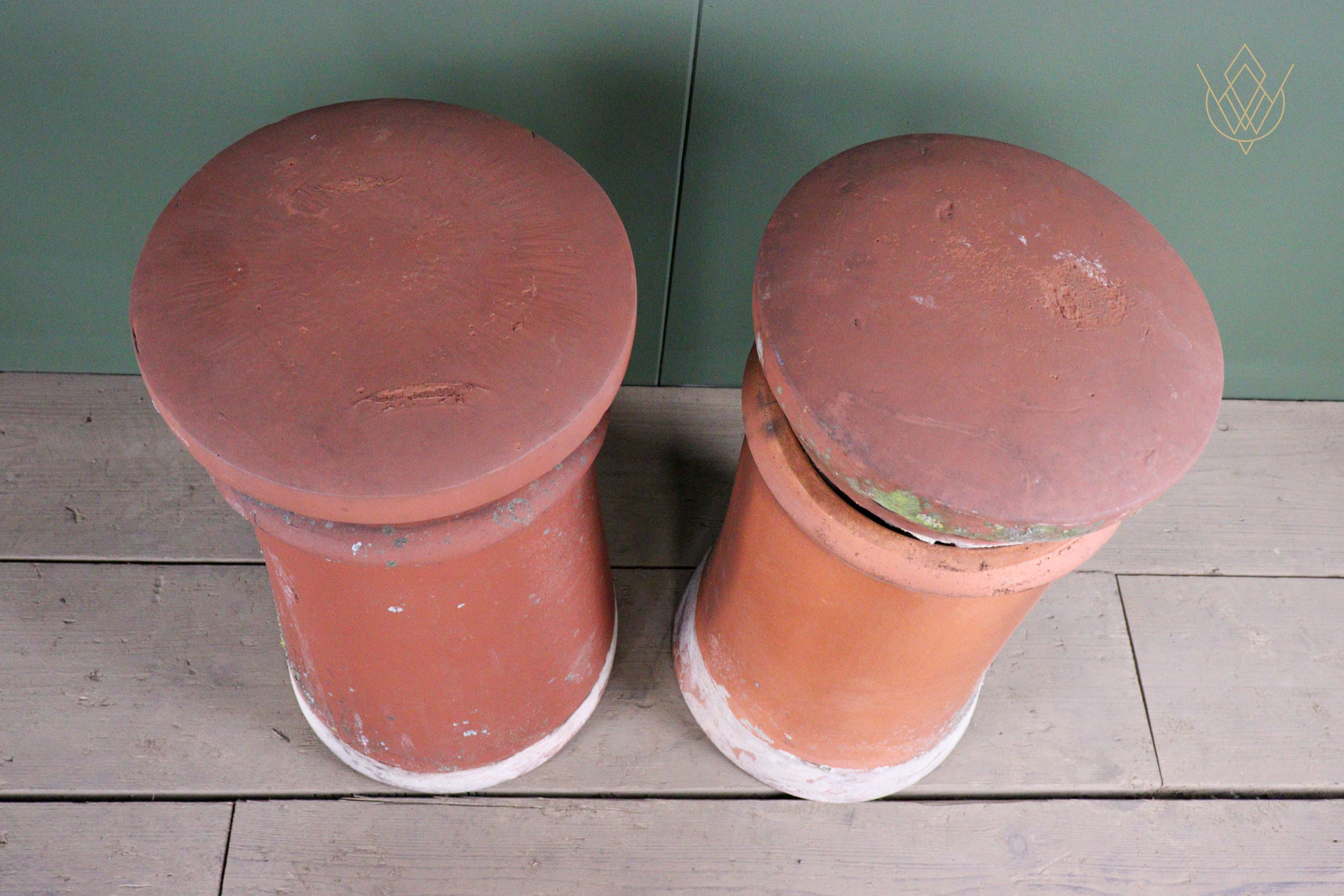 Pair of Red Terracotta Chimney Pots with Pepper Pots - WM12546 - Image 7