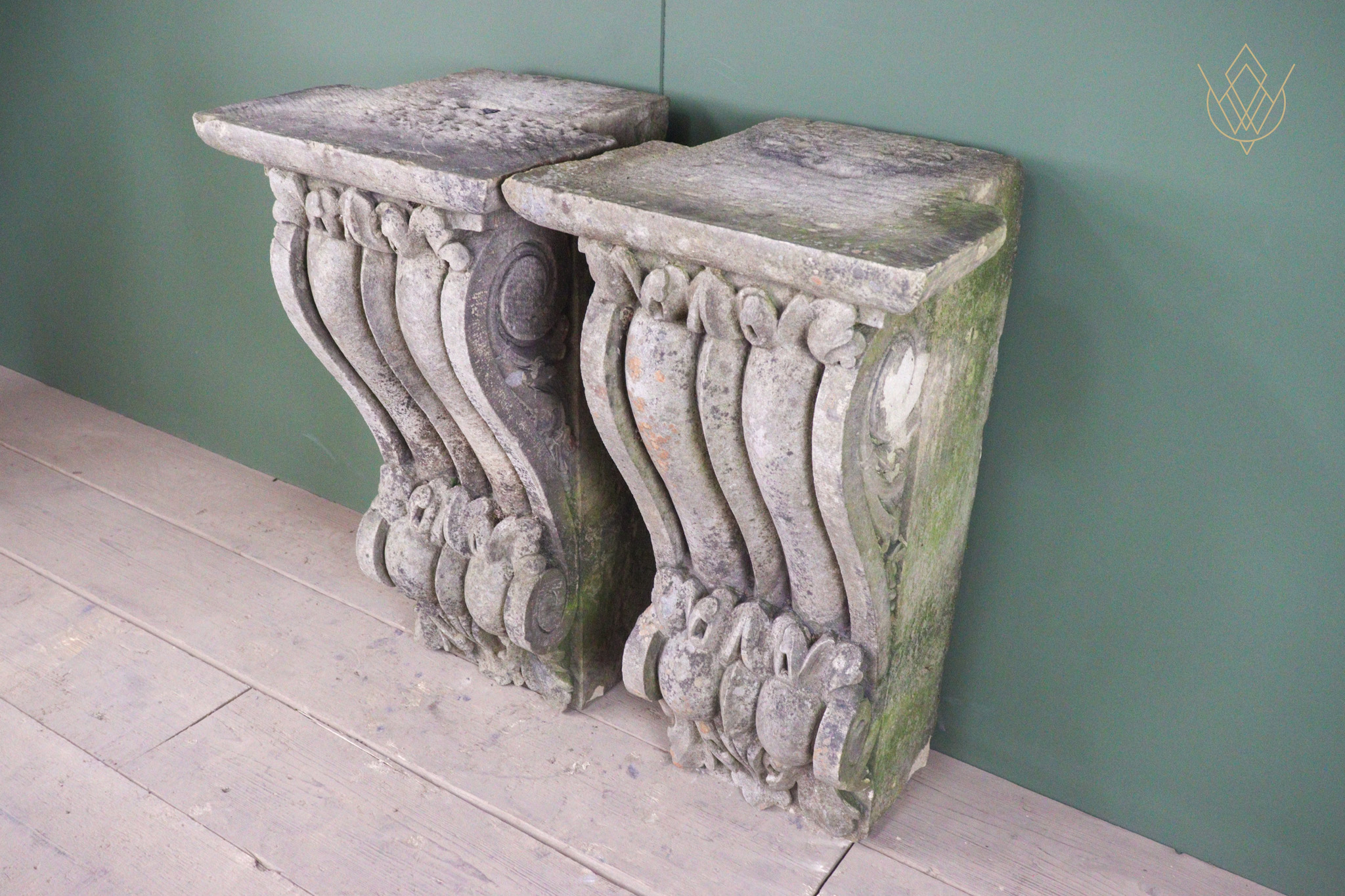 Large Pair of Ornate Victorian Carved Stone Sandstone Corbels - WM12566 - Image 4