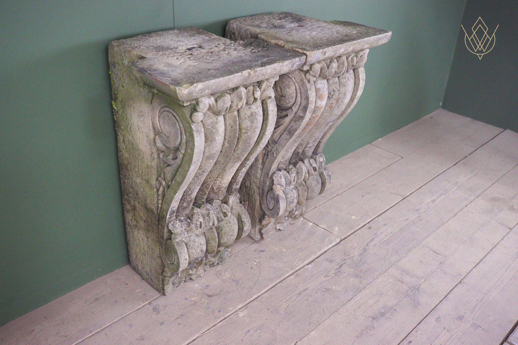 Large Pair of Ornate Victorian Carved Stone Sandstone Corbels - WM12566 - Image 2