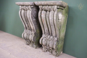 Large Pair of Ornate Victorian Carved Stone Sandstone Corbels - WM12566