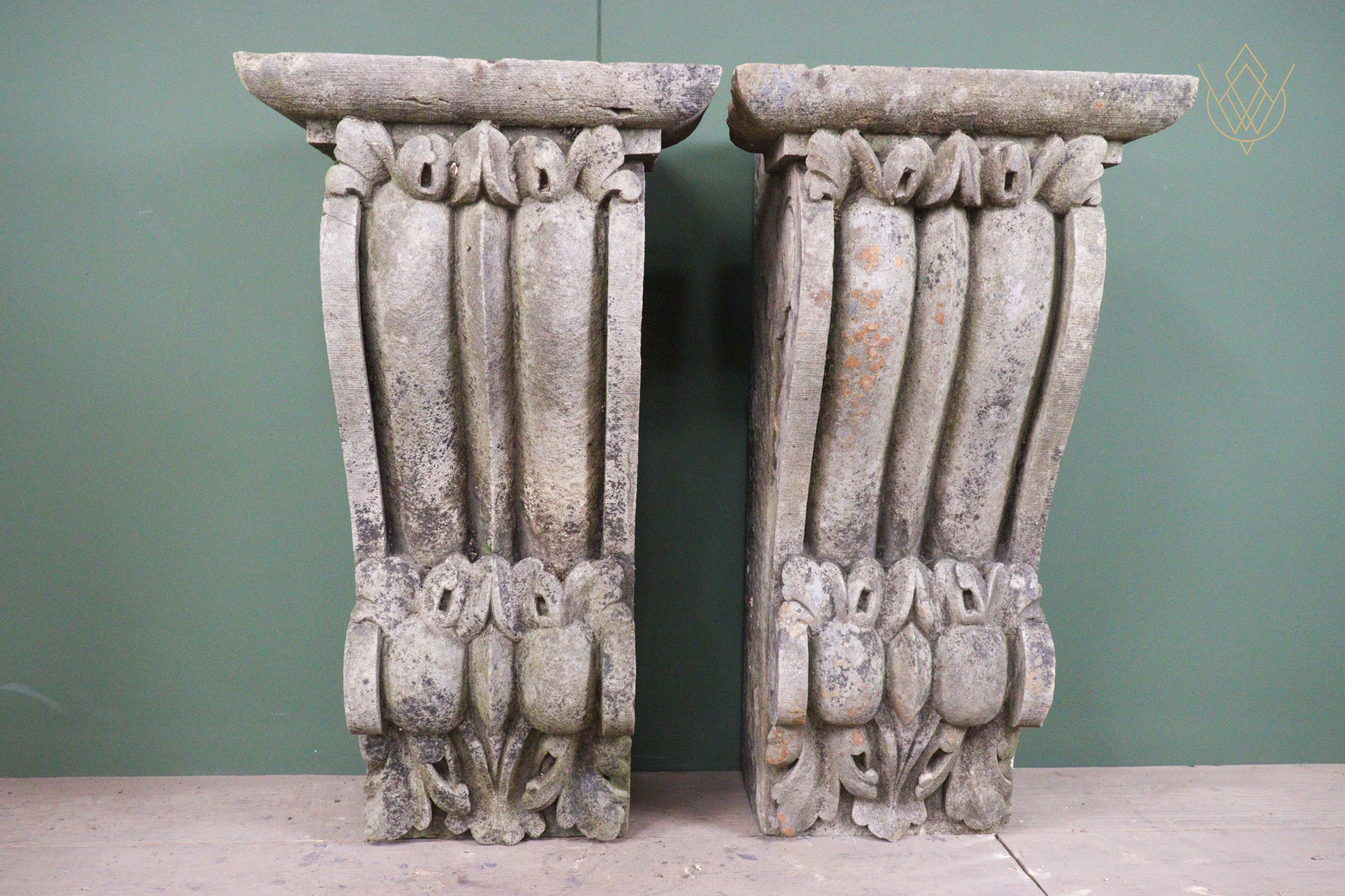 Large Pair of Ornate Victorian Carved Stone Sandstone Corbels - WM12566 - Image 12