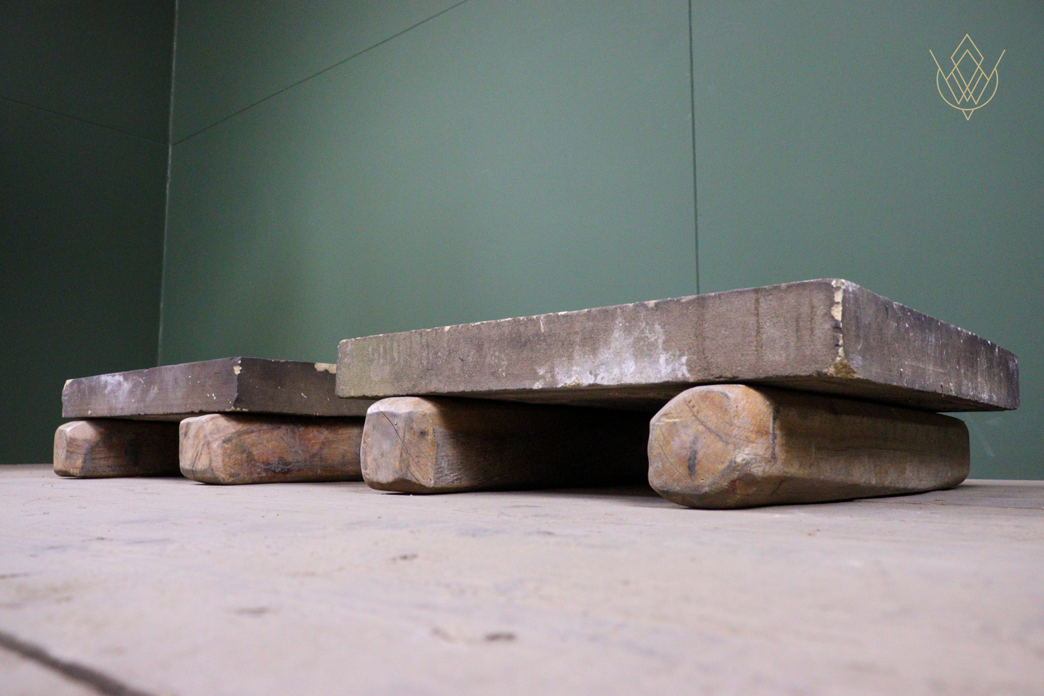 22" x 22" Sandstone 19th Century Stone Pier Caps - WM12521 - Image 2