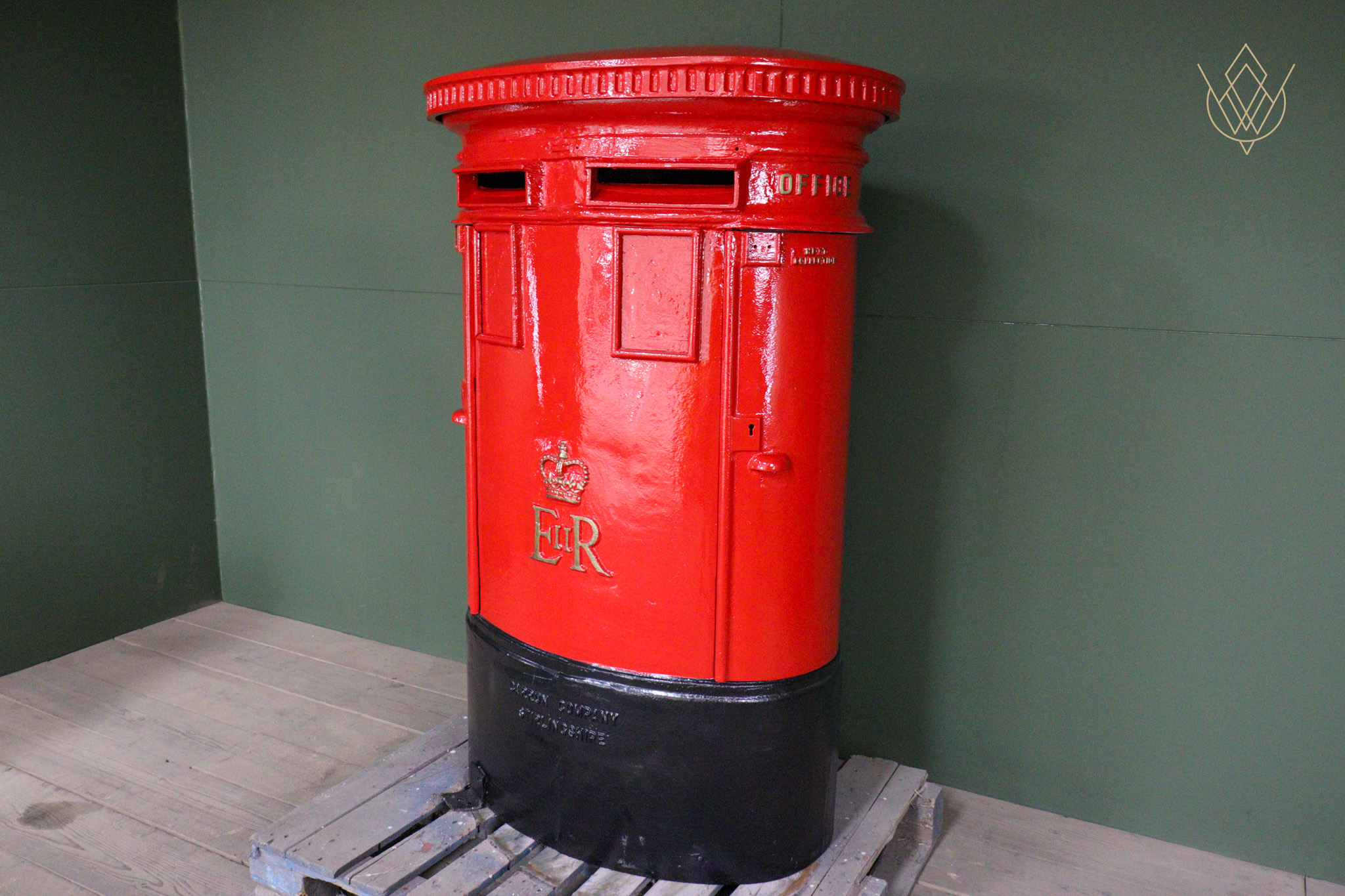 Original Post Office ER II Double Cast Iron Pillar Box - WM12591