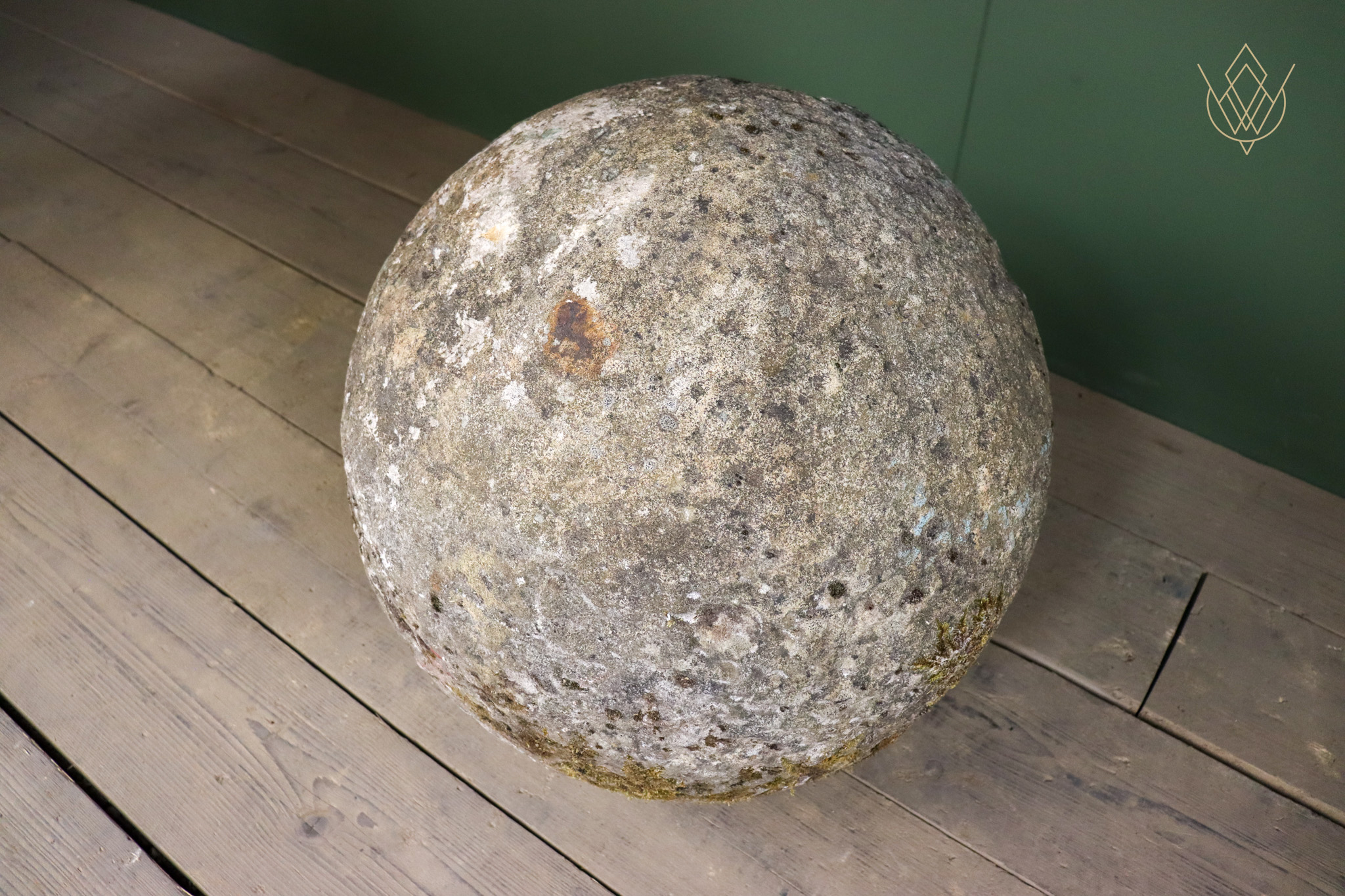 24" Diameter 19th Century Sandstone Ball Finial - WM12609 - Image 10