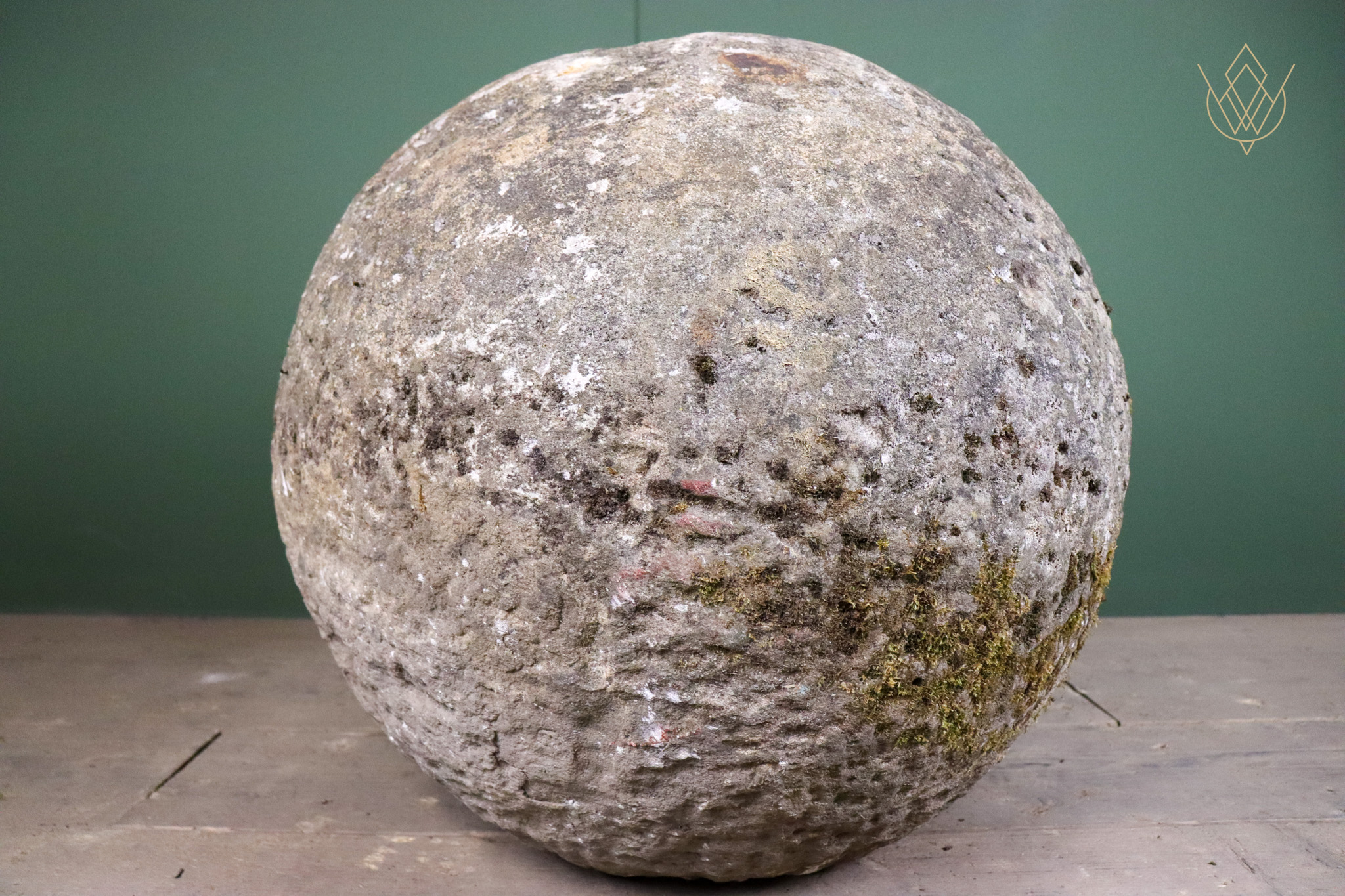 24" Diameter 19th Century Sandstone Ball Finial - WM12609 - Image 5