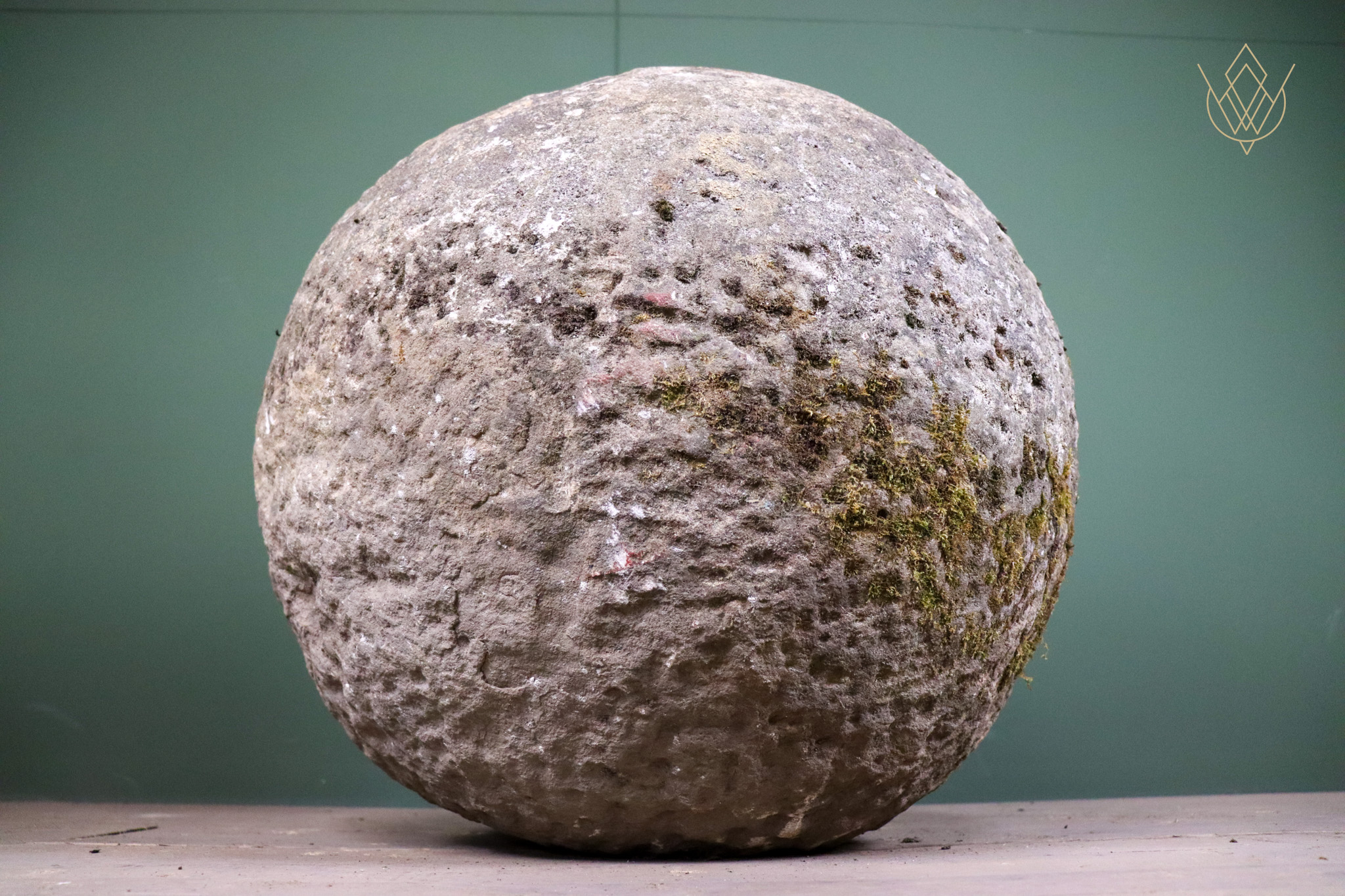 24" Diameter 19th Century Sandstone Ball Finial - WM12609 - Image 4