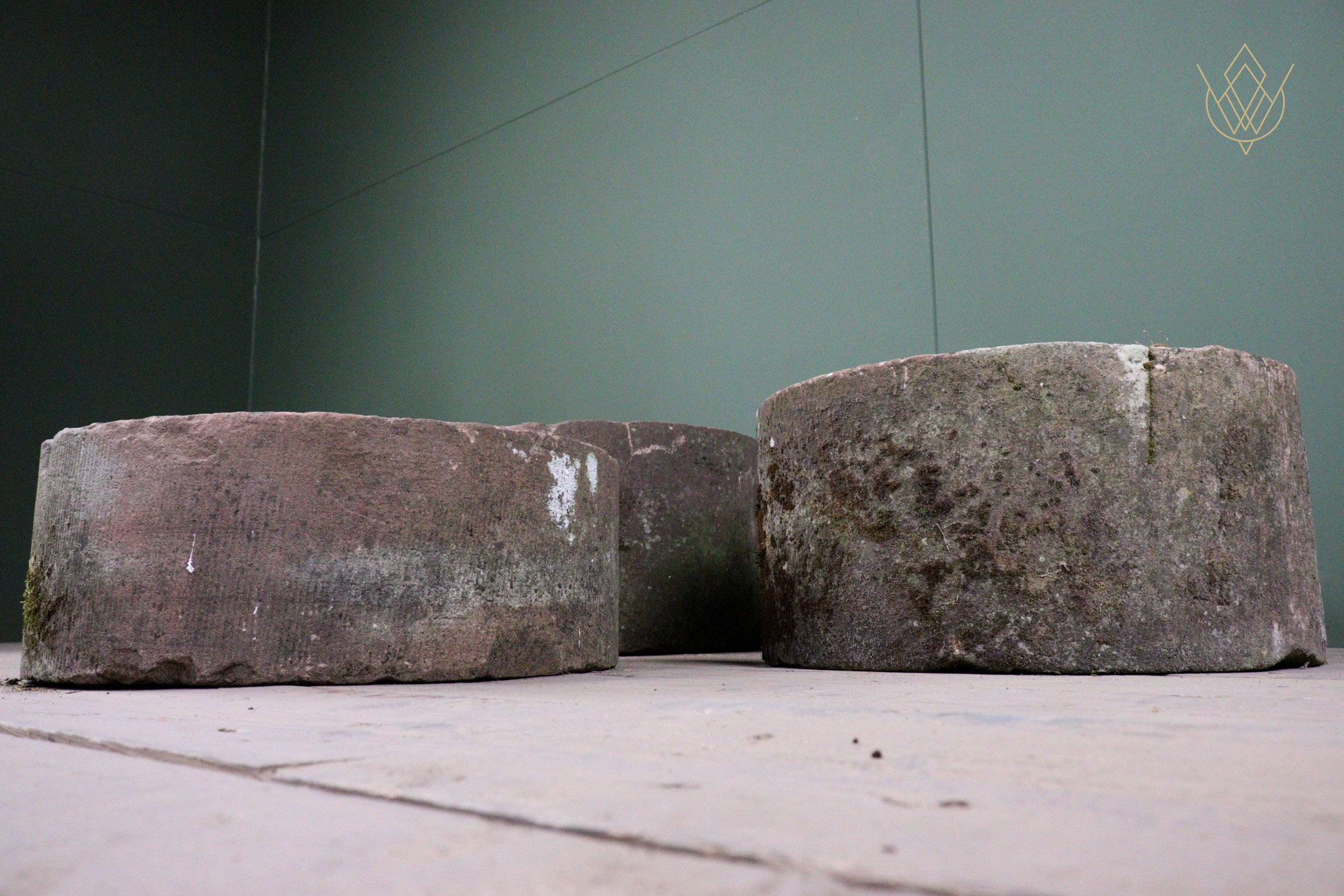 Trio of Red Sandstone Round Stone Troughs - WM12610 - Image 4