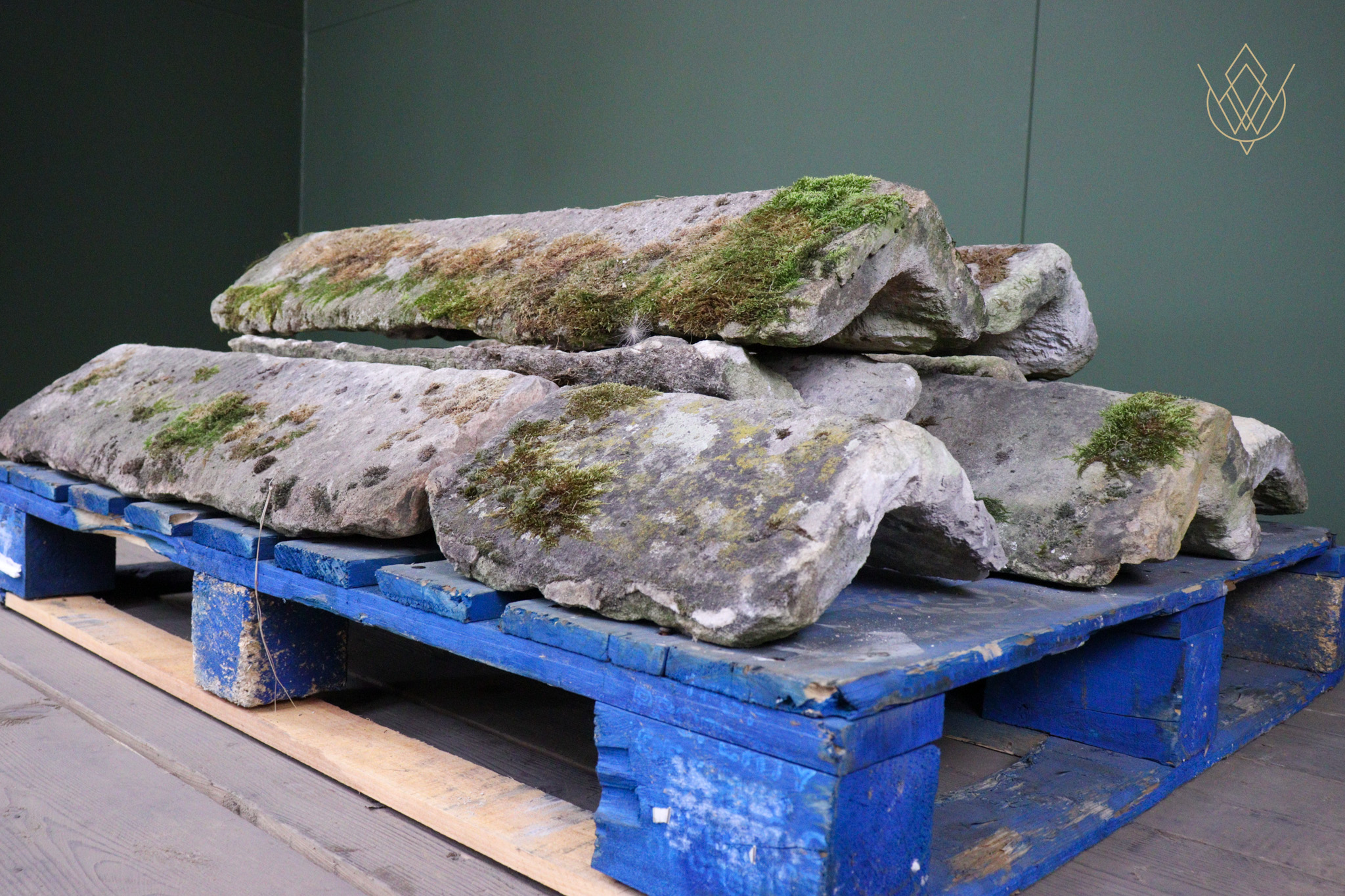 20.8ft - 11" x 5" Reclaimed Gritstone Ridge Stone - WM12619
