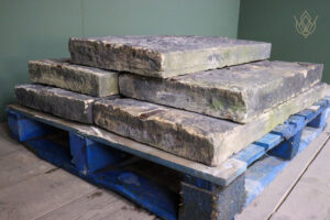 16.7ft - 18" x 3.5" 19th Century Flat Sandstone Coping Stones - WM12626