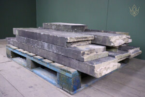 36.4ft - 12" x 3" 19th Century Flat Sandstone Coping Stones - WM12628