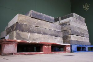 56ft - 16" Wide Tapered 19th Century Sandstone Coping Stones - WM12630