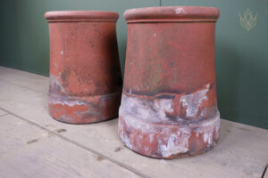 Pair of Reclaimed Red Terracotta Chimney Pots - WM12631