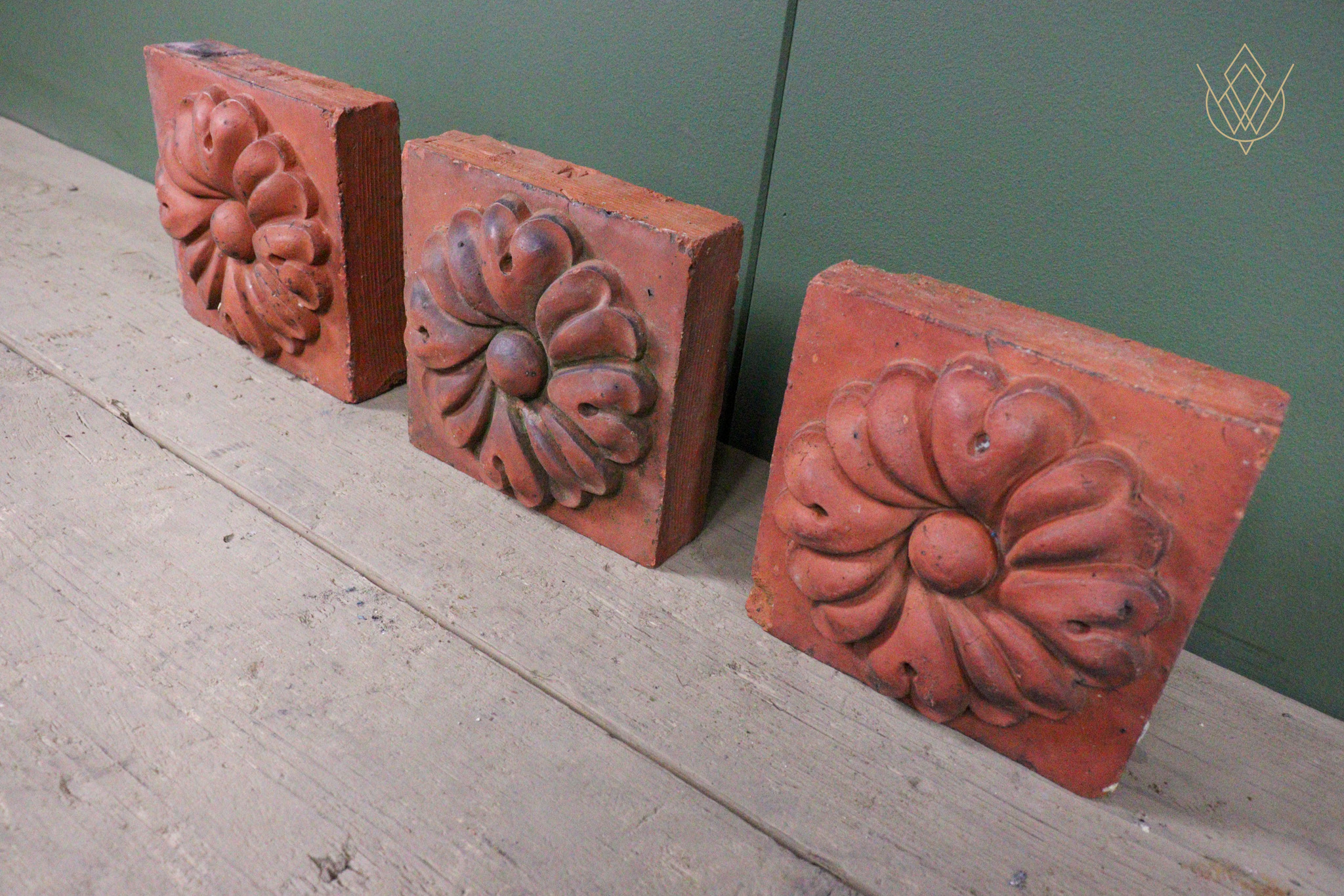 Set of 3 Decorative Victorian Red Terracotta Inserts/Plaques - WM12644 - Image 7