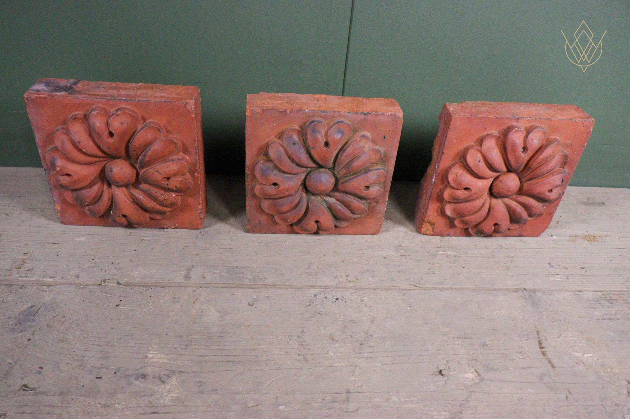 Set of 3 Decorative Victorian Red Terracotta Inserts/Plaques - WM12644 - Image 6