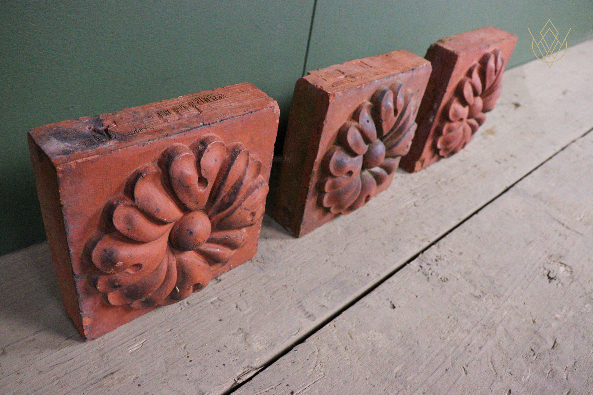Set of 3 Decorative Victorian Red Terracotta Inserts/Plaques - WM12644 - Image 5