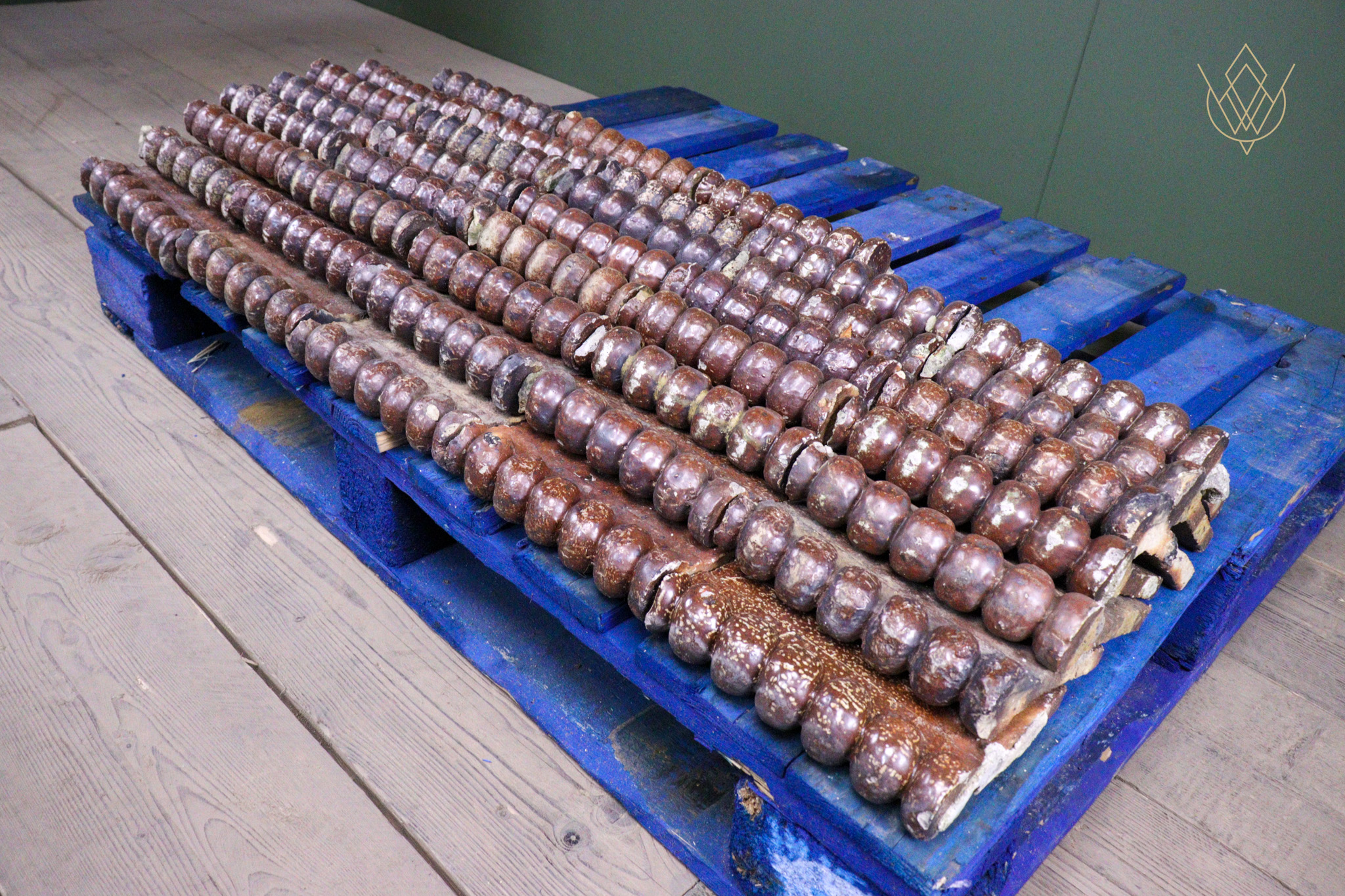 38x Victorian Salt Glazed Terracotta Rope Edging - WM12650