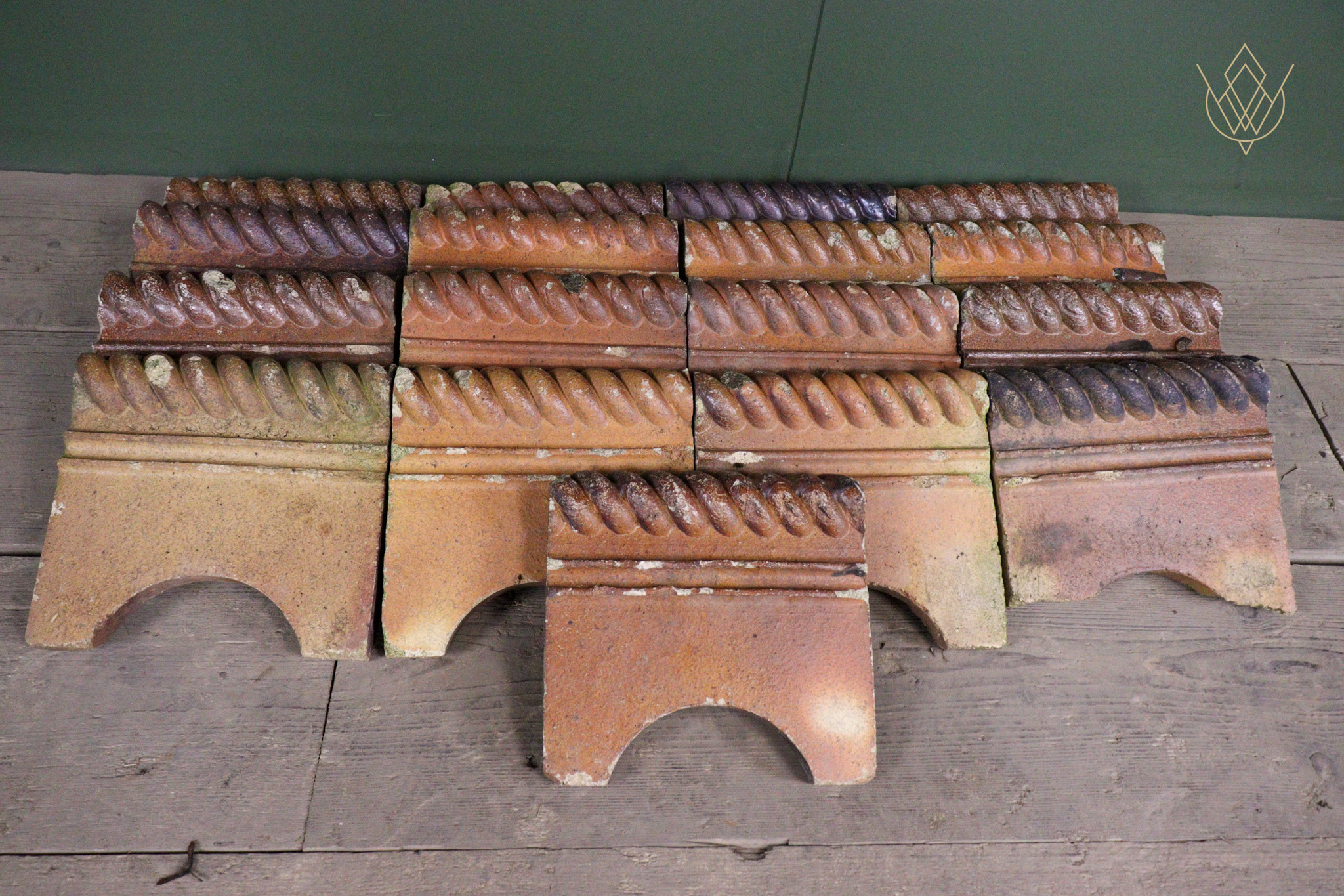 17x Victorian Salt Glazed Terracotta Rope Edgings - WM12654 - Image 4