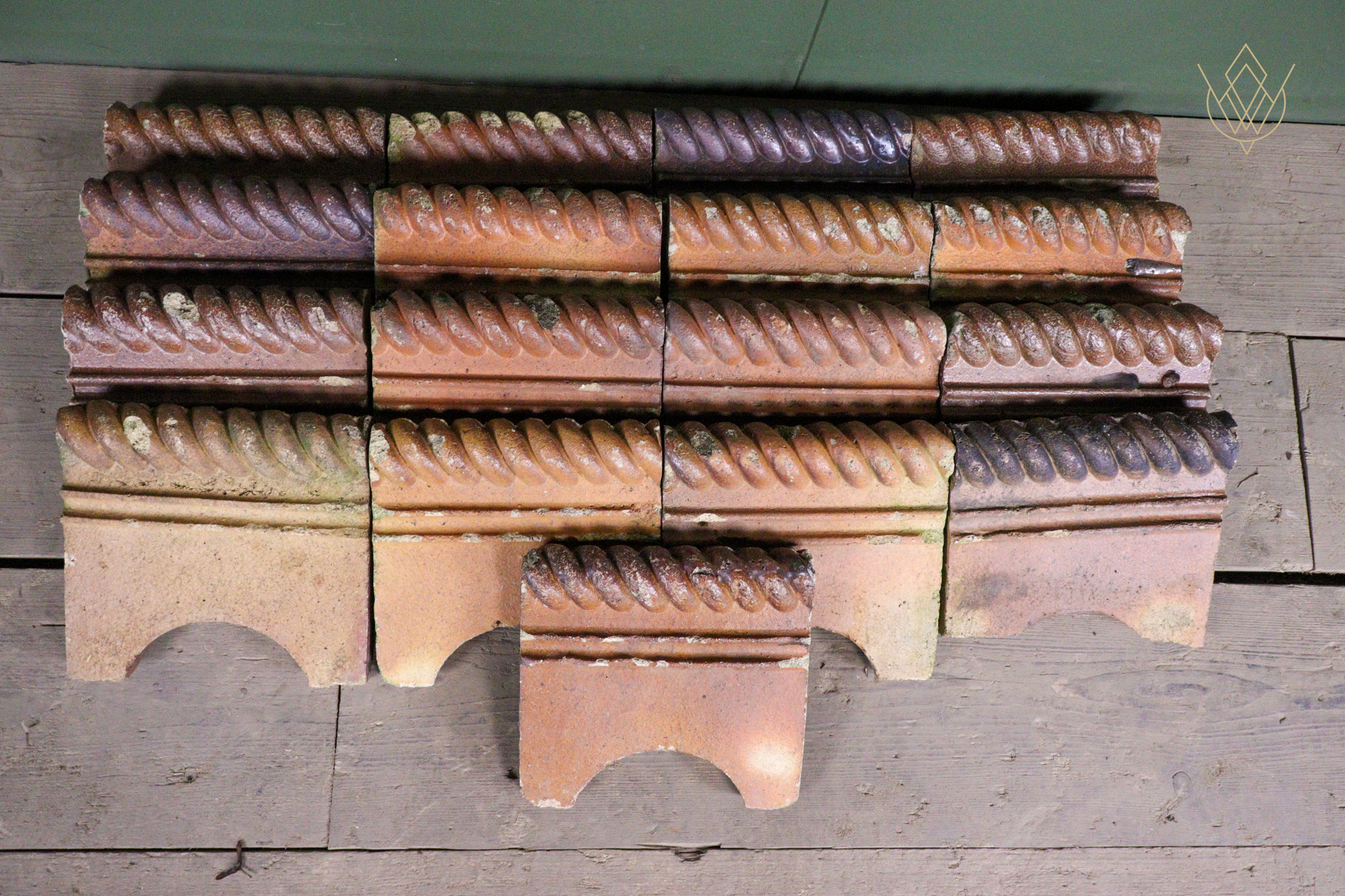 17x Victorian Salt Glazed Terracotta Rope Edgings - WM12654 - Image 3