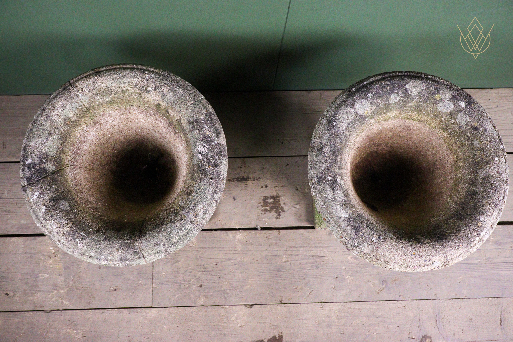 Pair of Weathered Composition Stone Urns - WM12658 - Image 6