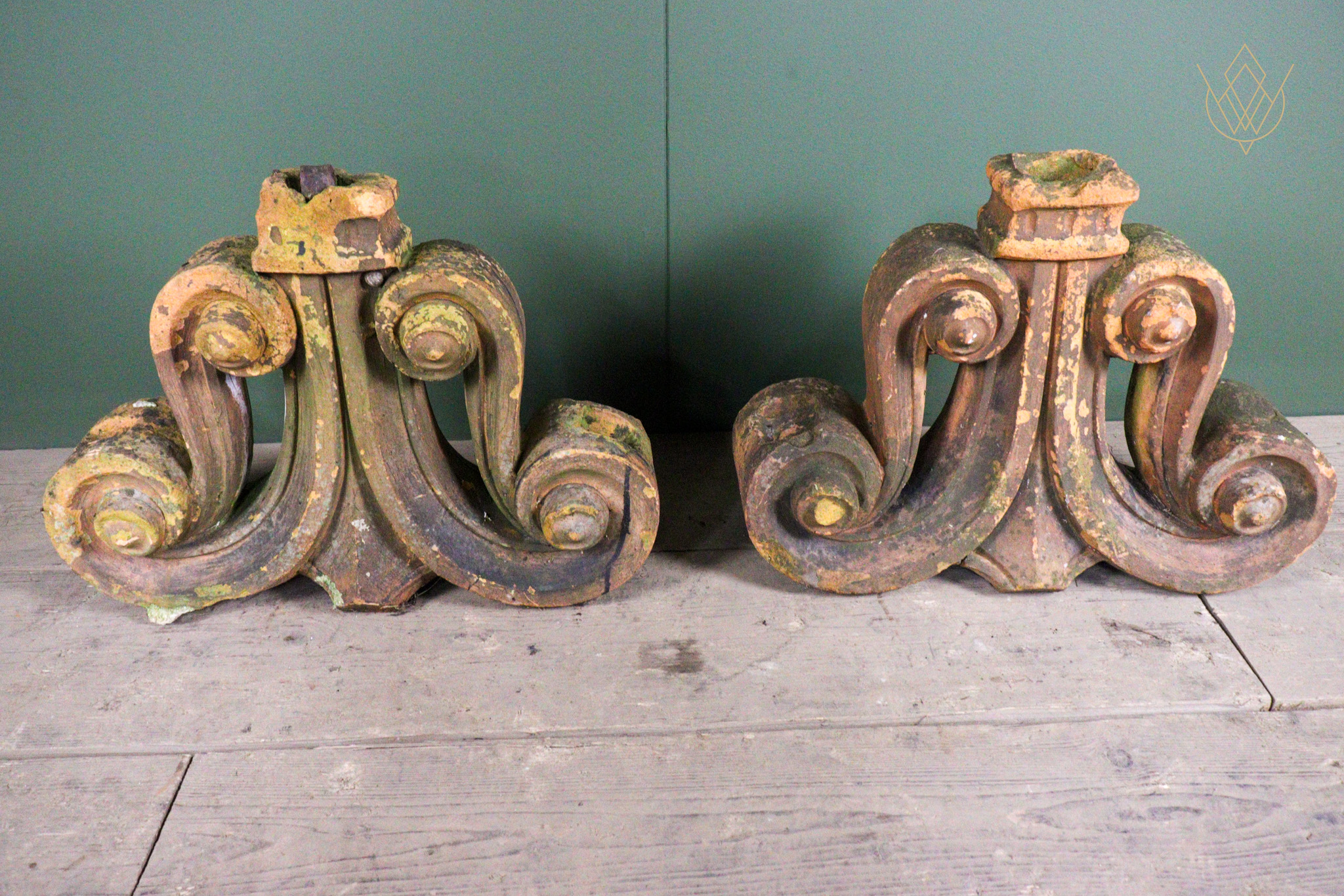 Pair of Decorative Victorian Scroll Finials - WM12662 - Image 7