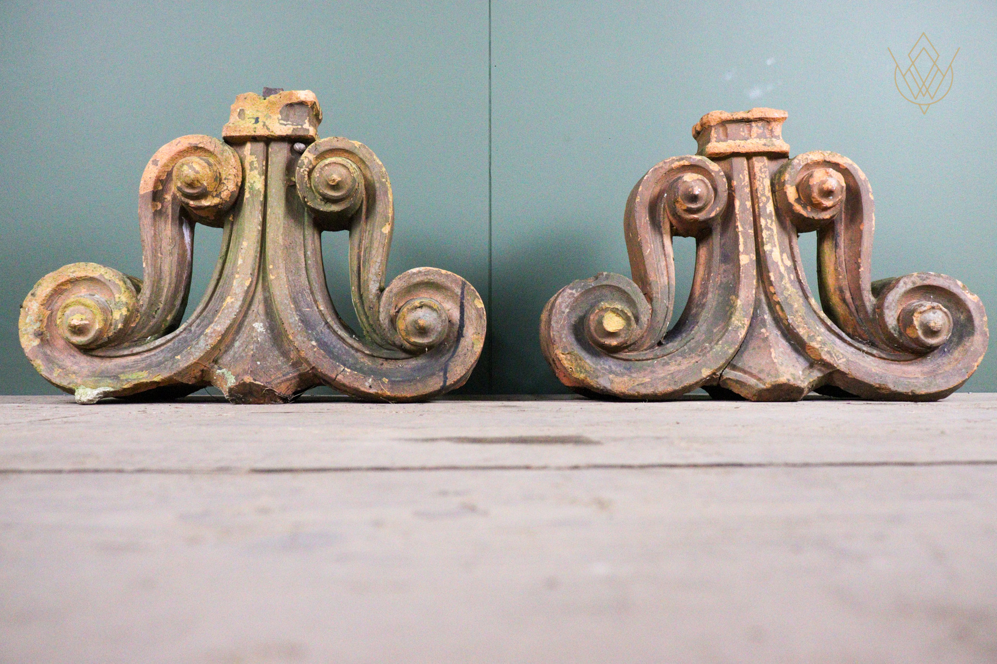 Pair of Decorative Victorian Scroll Finials - WM12662 - Image 3